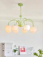 Lustre moderne Gilroy en Matcha et blanc verre