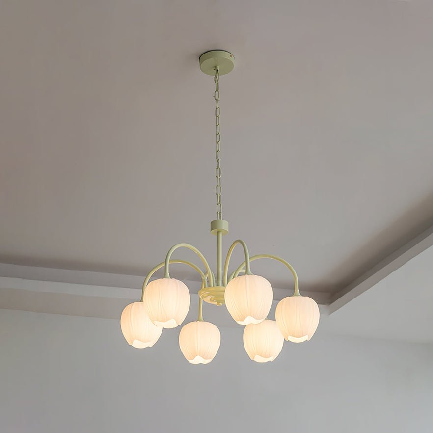 Lustre moderne Gilroy en Matcha et blanc verre