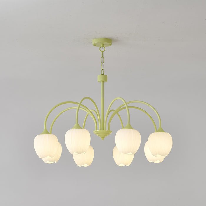 Lustre moderne Gilroy en Matcha et blanc verre