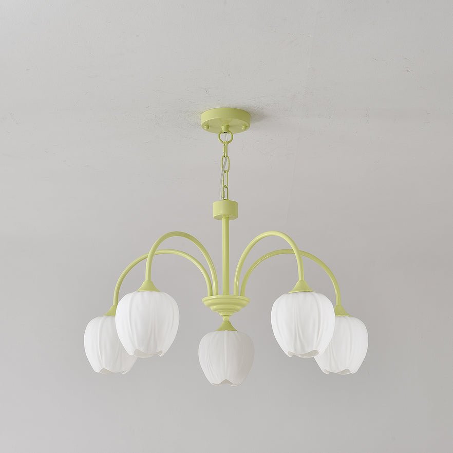 Lustre moderne Gilroy en Matcha et blanc verre