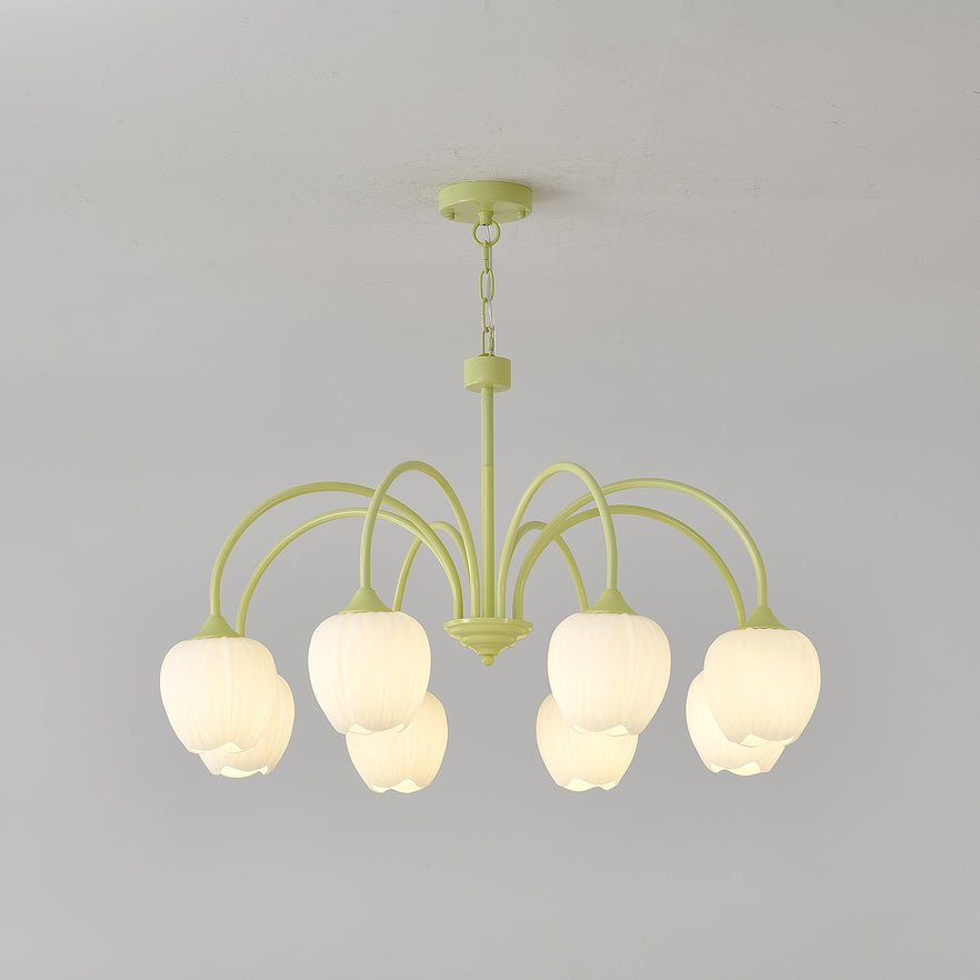 Lustre moderne Gilroy en Creamy blanc et blanc verre