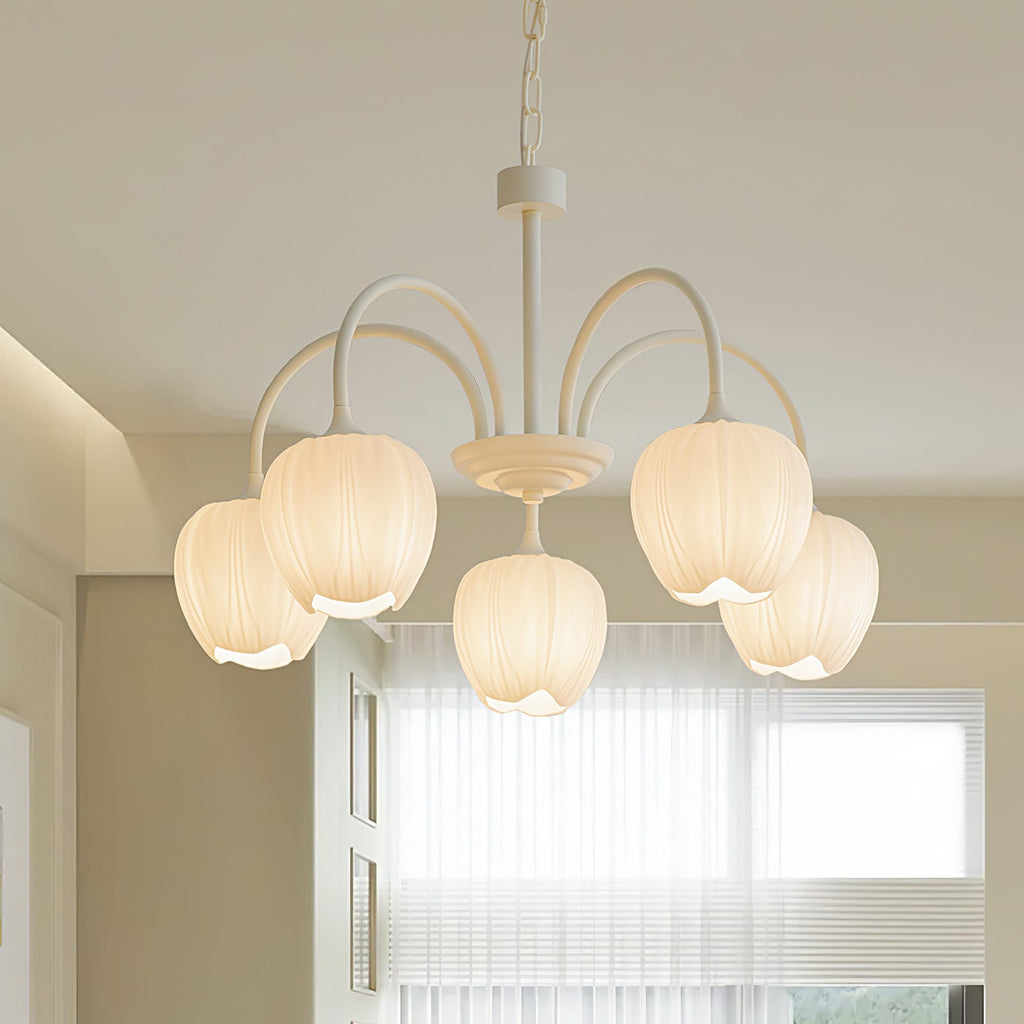 Lustre moderne Gilroy en Matcha et blanc verre