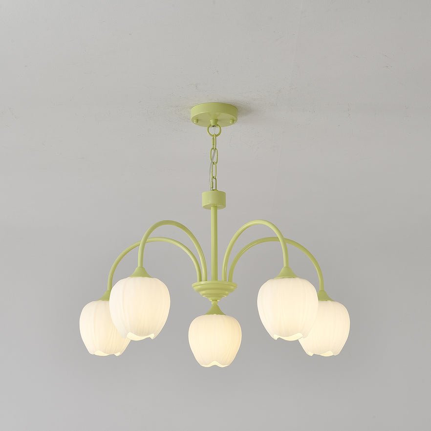 Lustre moderne Gilroy en Creamy blanc et blanc verre