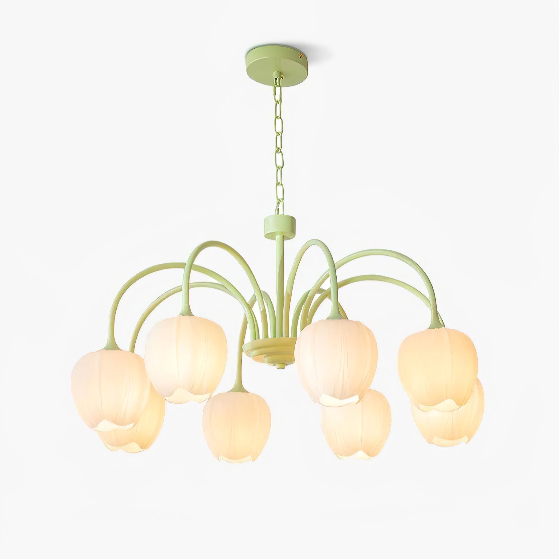Lustre moderne Gilroy en Creamy blanc et blanc verre