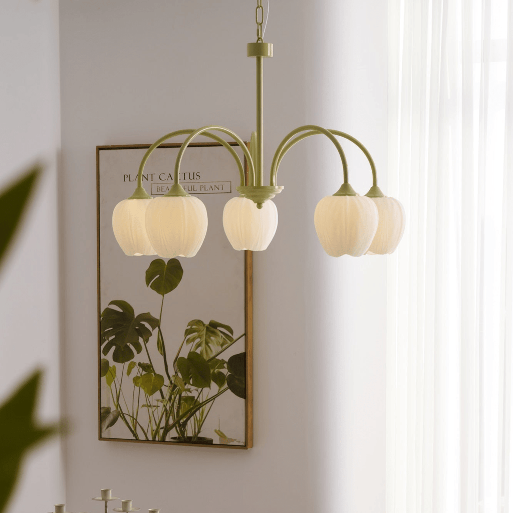 Lustre moderne Gilroy en Creamy blanc et blanc verre