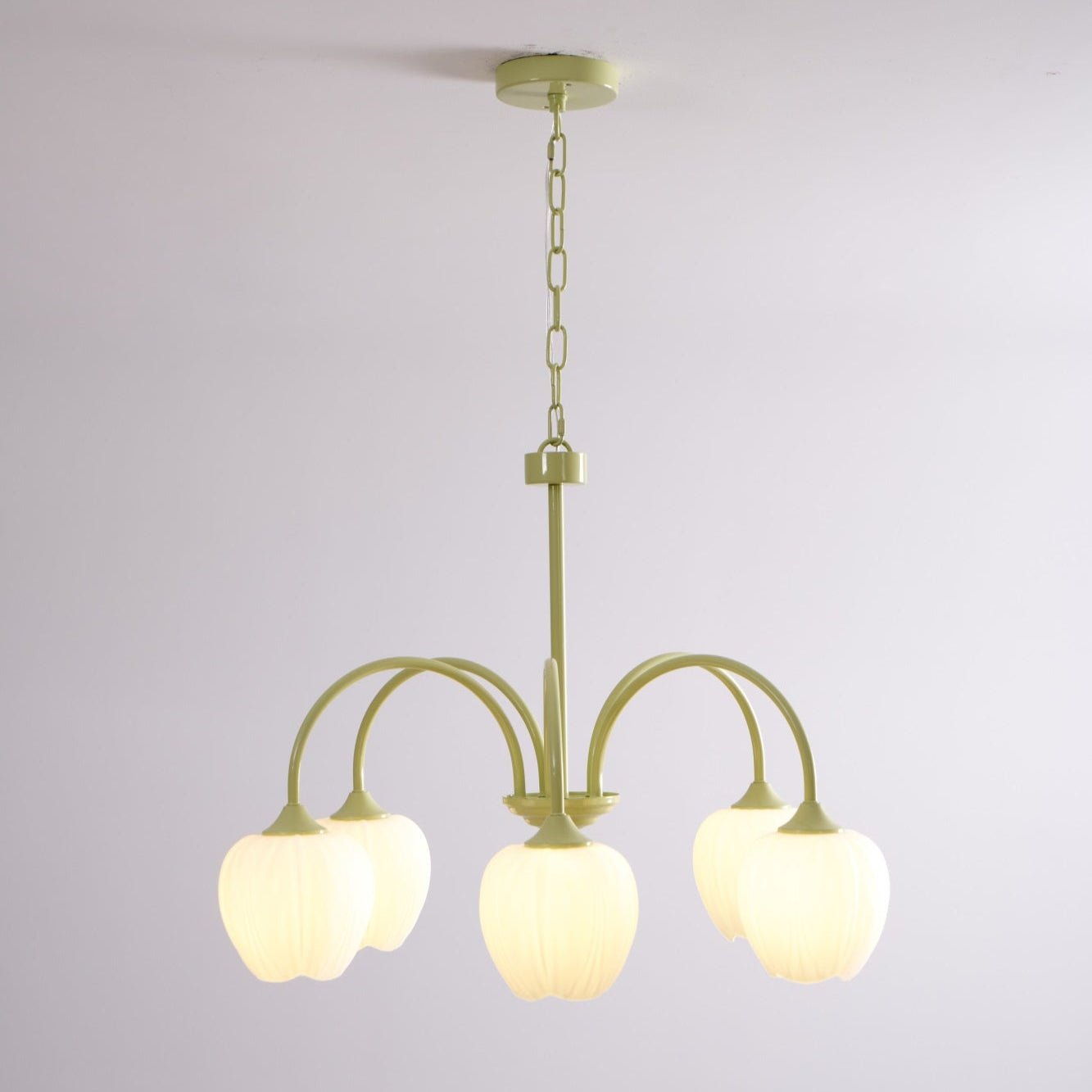 Lustre moderne Gilroy en Matcha et blanc verre
