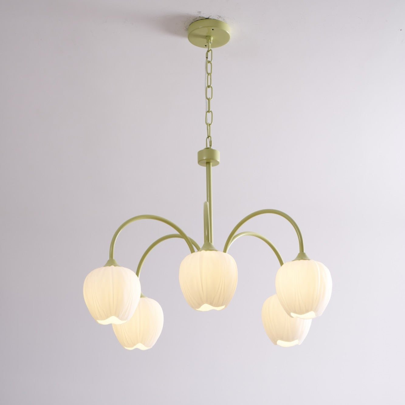 Lustre moderne Gilroy en Creamy blanc et blanc verre