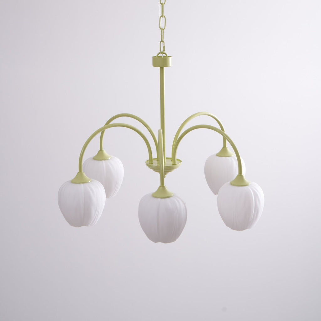 Lustre moderne Gilroy en Creamy blanc et blanc verre