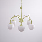 Lustre moderne Gilroy en Creamy blanc et blanc verre