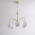 Lustre moderne Gilroy en Creamy blanc et blanc verre