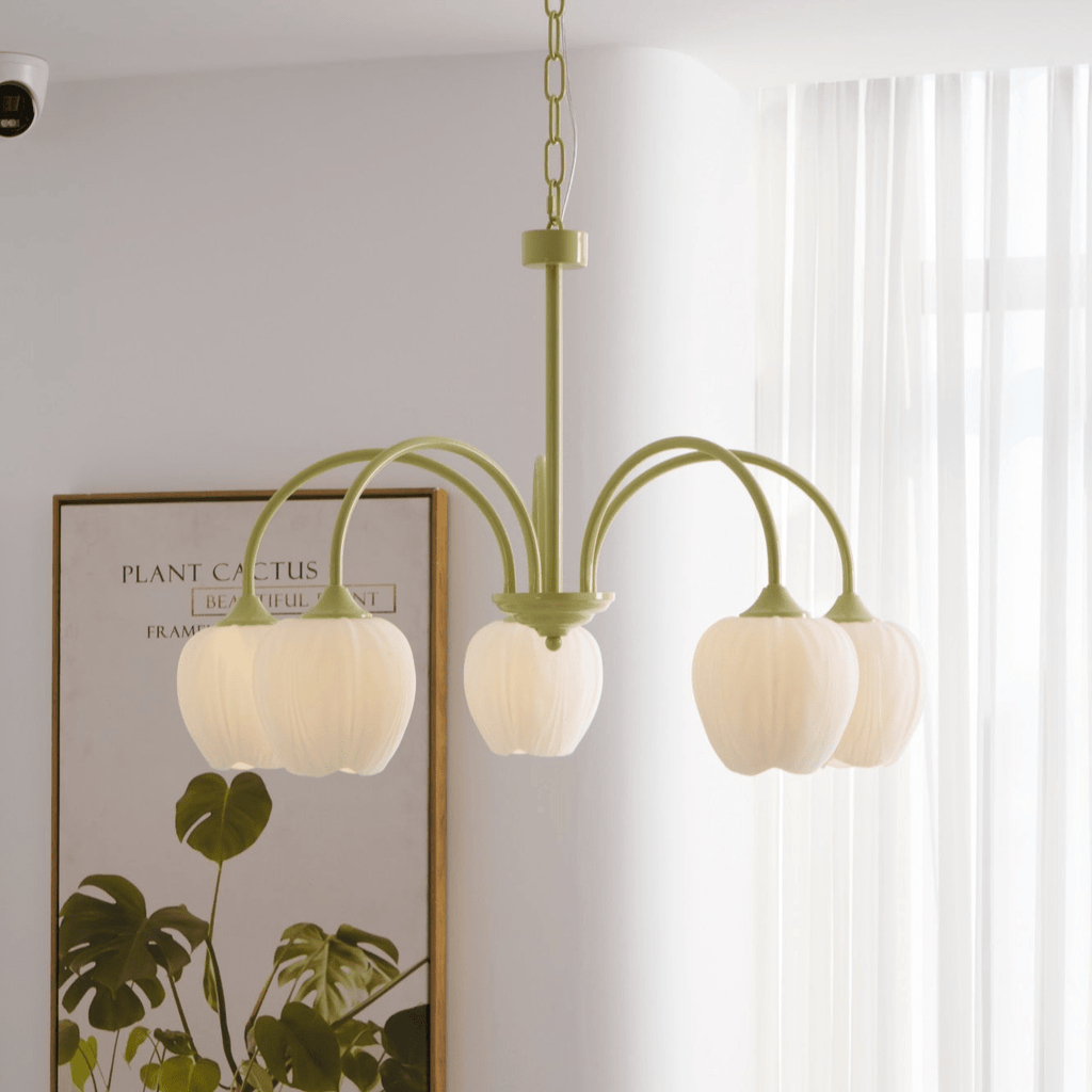 Lustre moderne Gilroy en Matcha et blanc verre