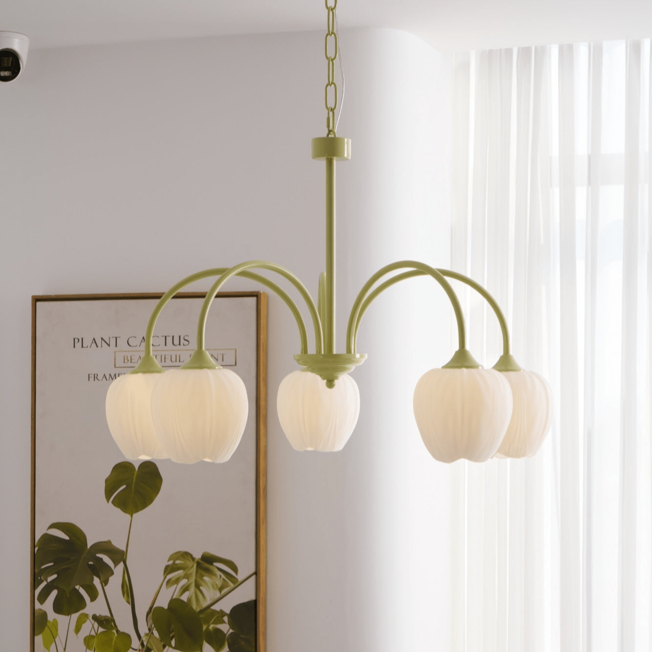 Lustre moderne Gilroy en Matcha et blanc verre