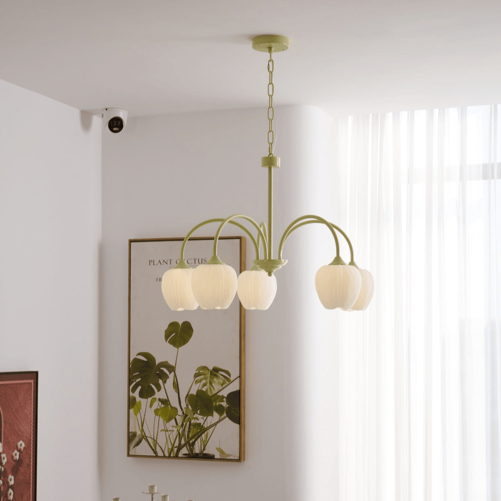 Lustre moderne Gilroy en Matcha et blanc verre