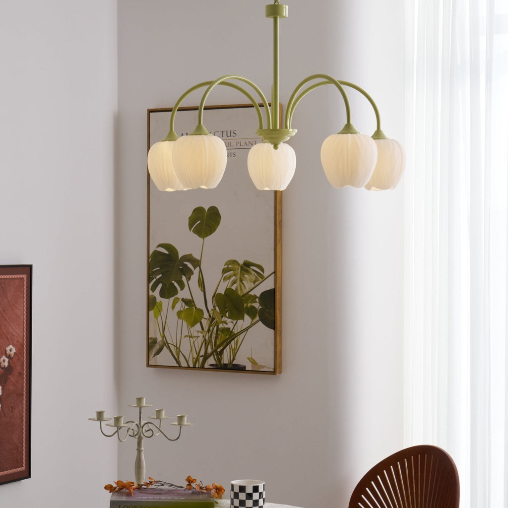 Lustre moderne Gilroy en Matcha et blanc verre