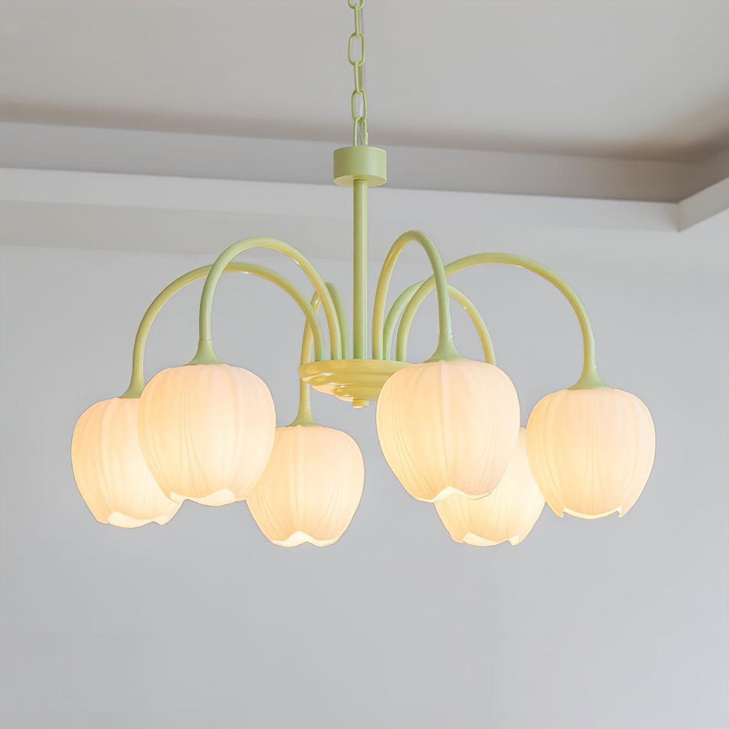 Lustre moderne Gilroy en Matcha et blanc verre