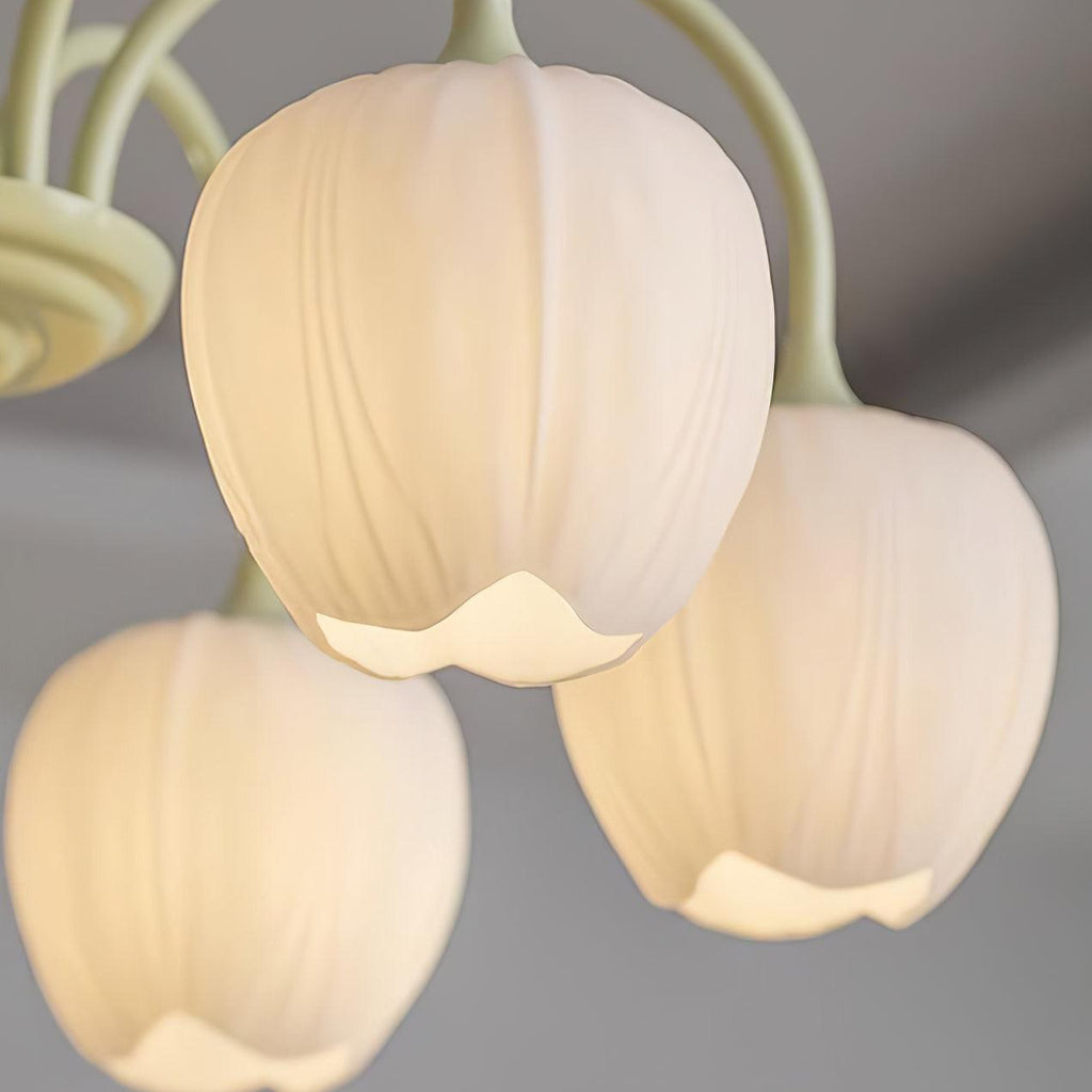 Lustre moderne Gilroy en Creamy blanc et blanc verre