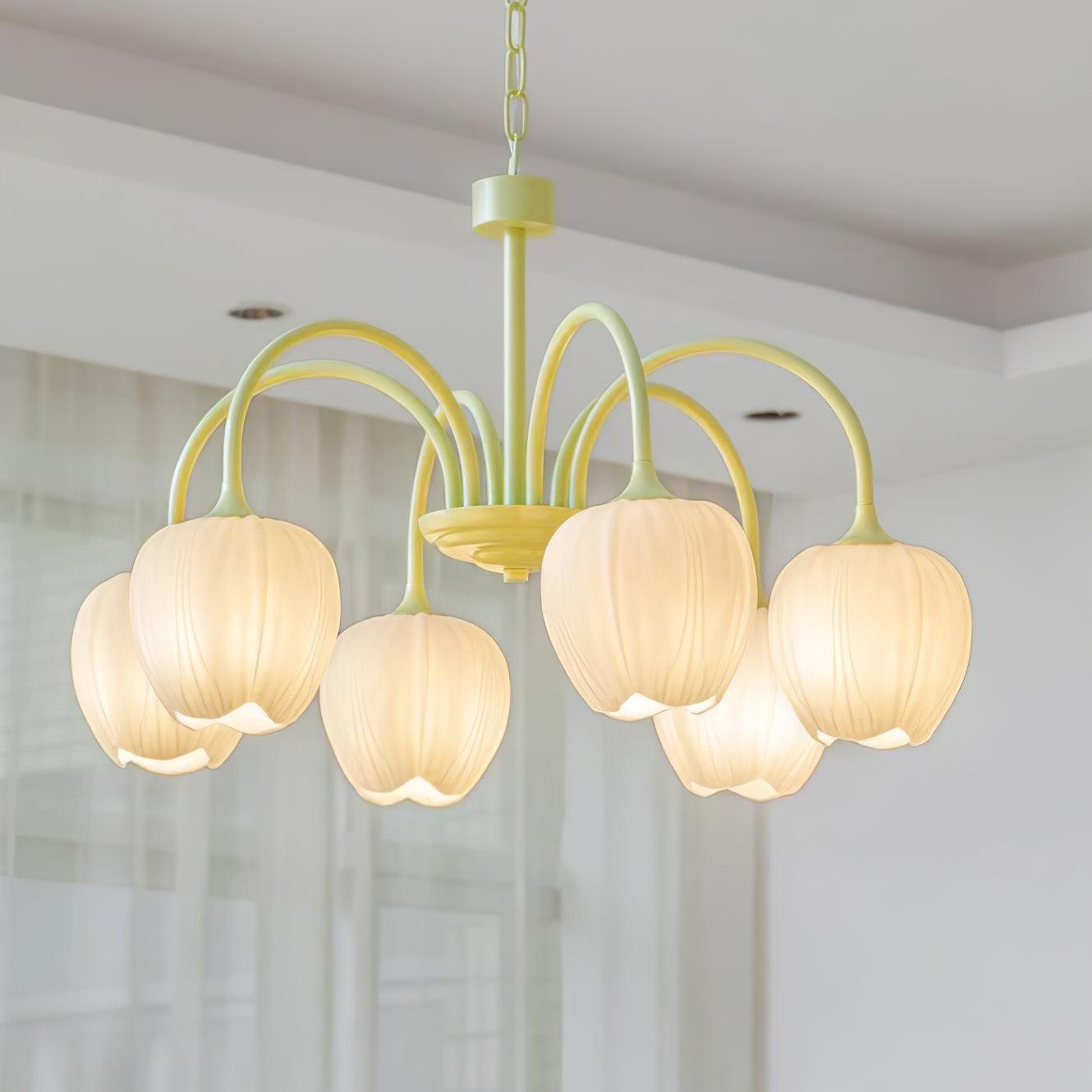 Lustre moderne Gilroy en Creamy blanc et blanc verre