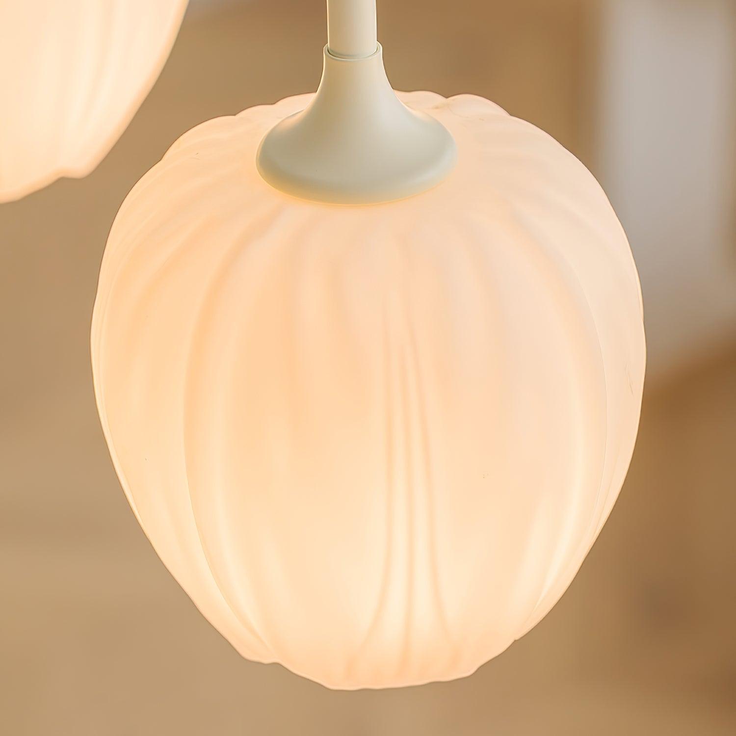 Lustre moderne Gilroy en Creamy blanc et blanc verre