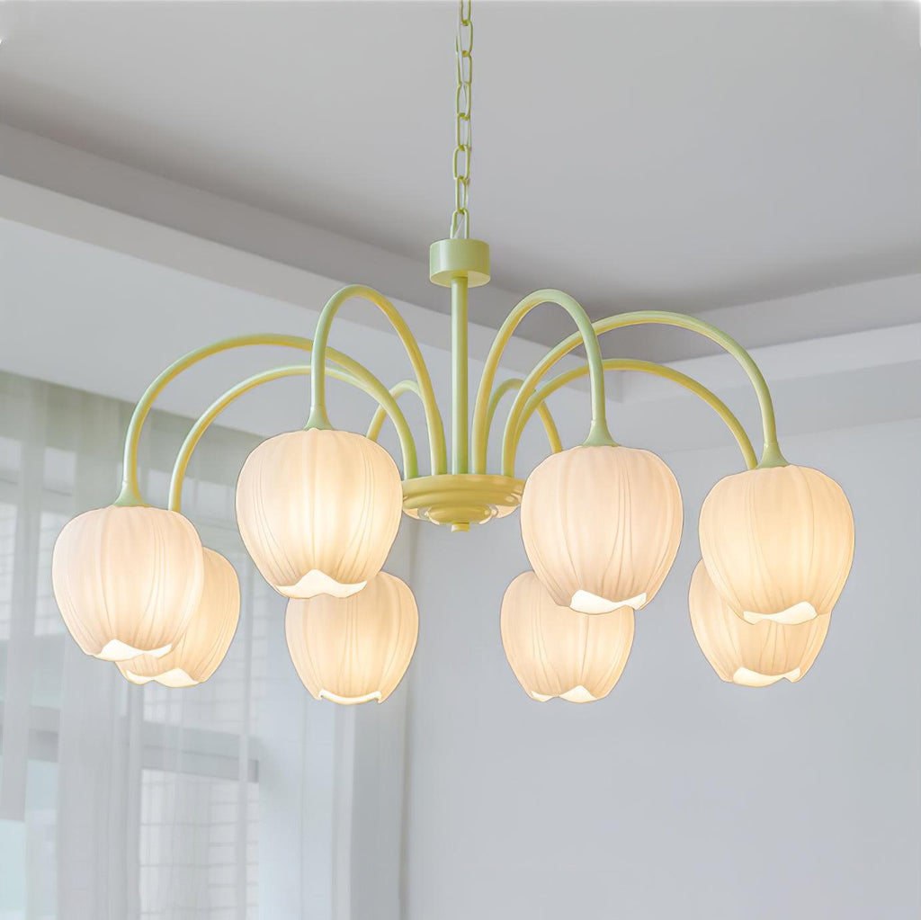Lustre moderne Gilroy en Matcha et blanc verre