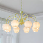 Lustre moderne Gilroy en Creamy blanc et blanc verre