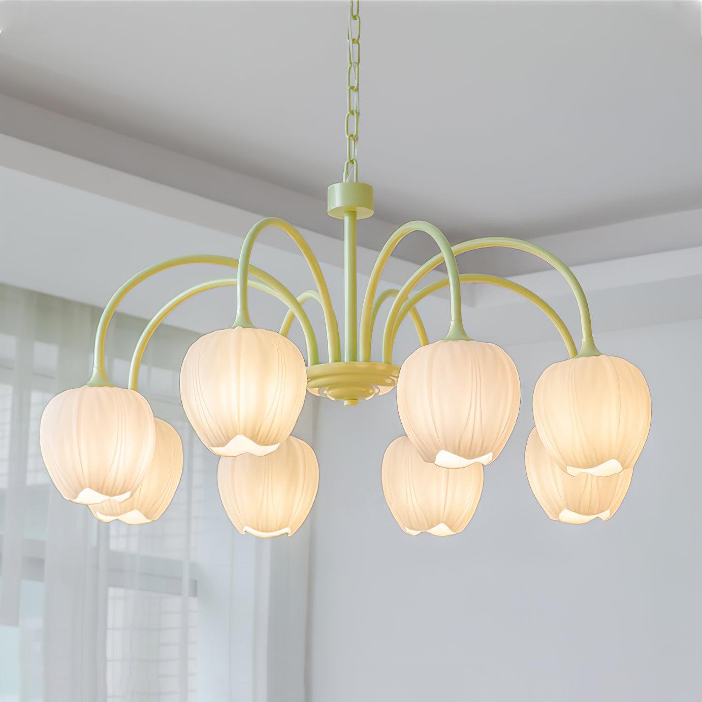 Lustre moderne Gilroy en Creamy blanc et blanc verre