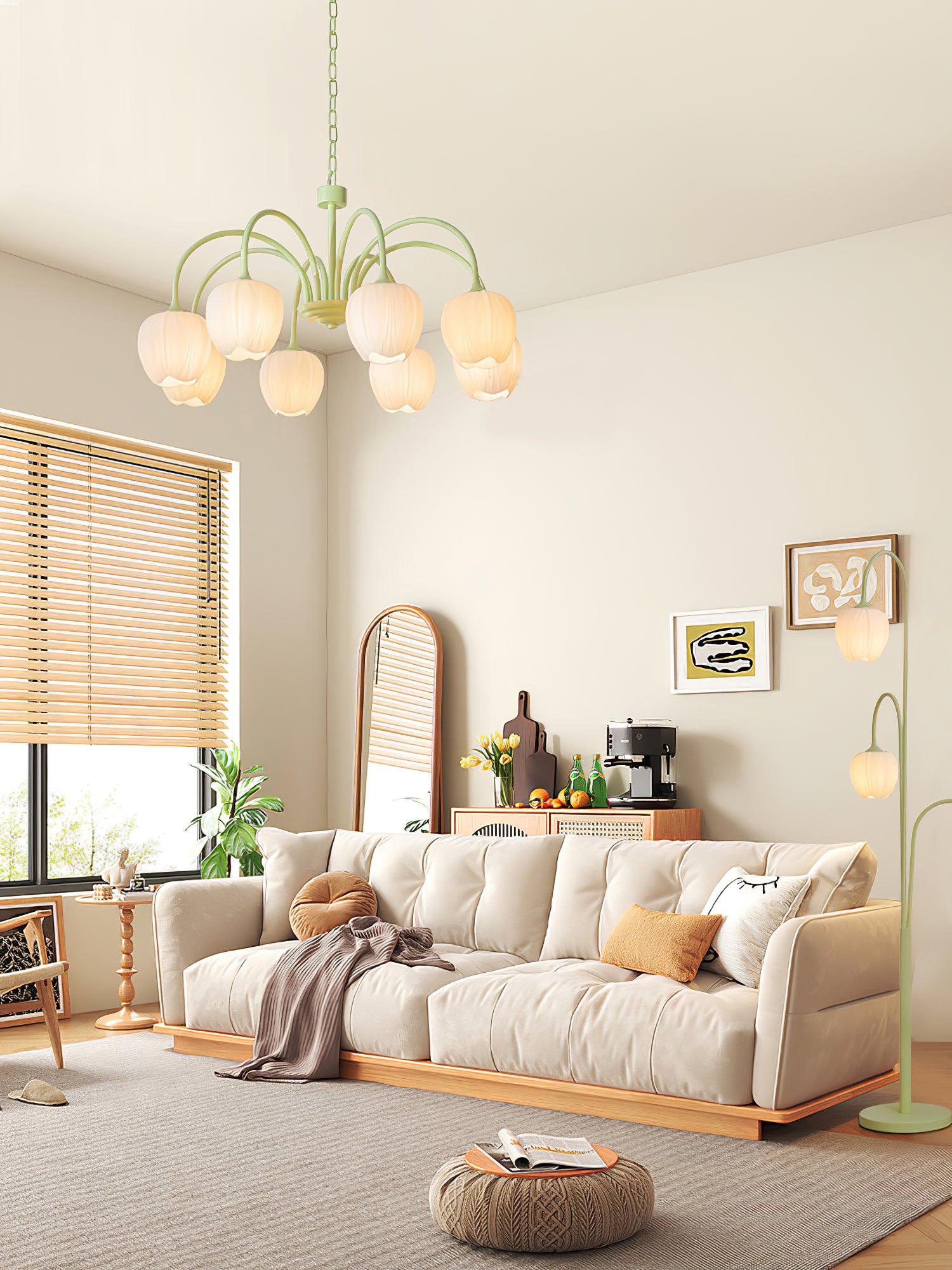 Lustre moderne Gilroy en Creamy blanc et blanc verre