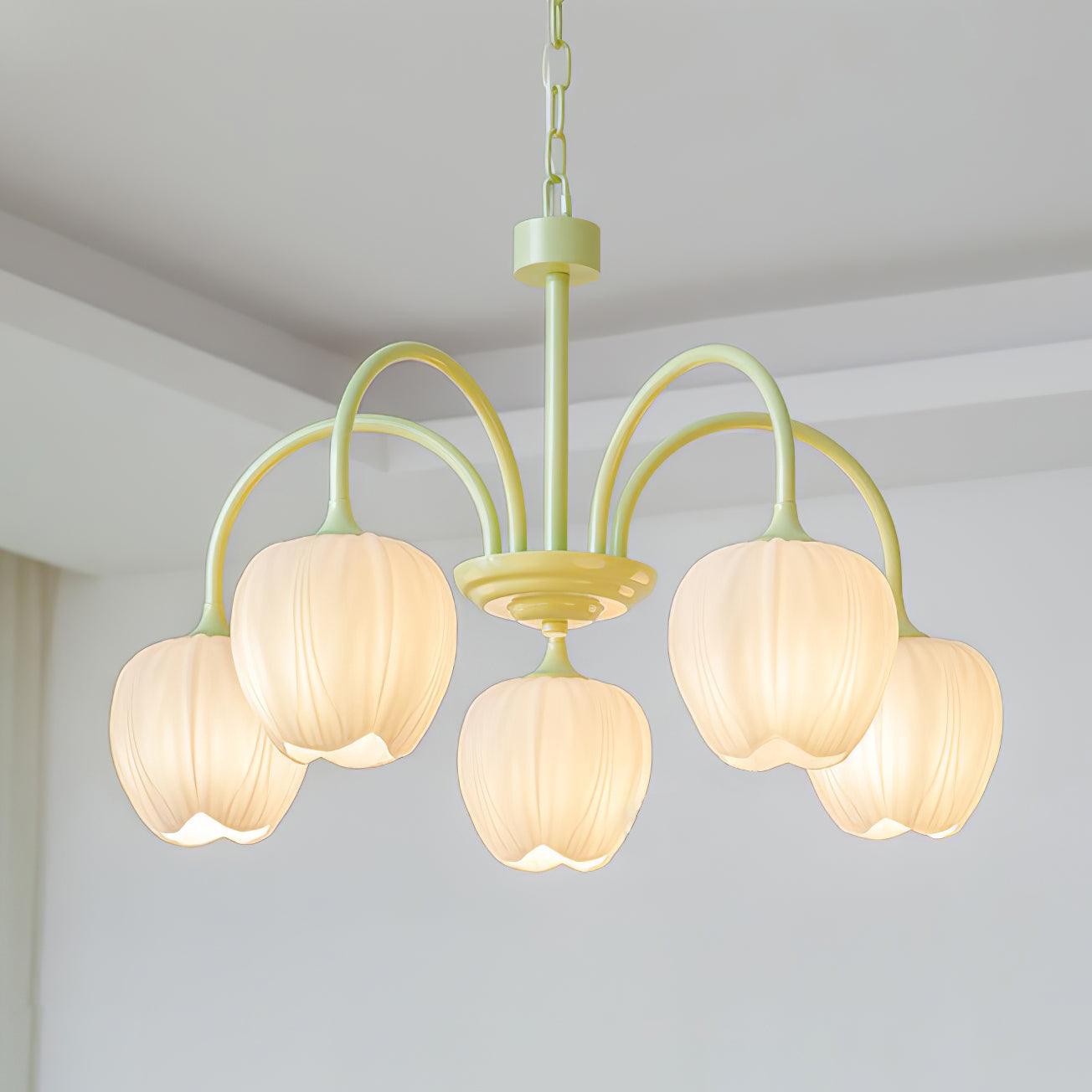 Lustre moderne Gilroy en Creamy blanc et blanc verre