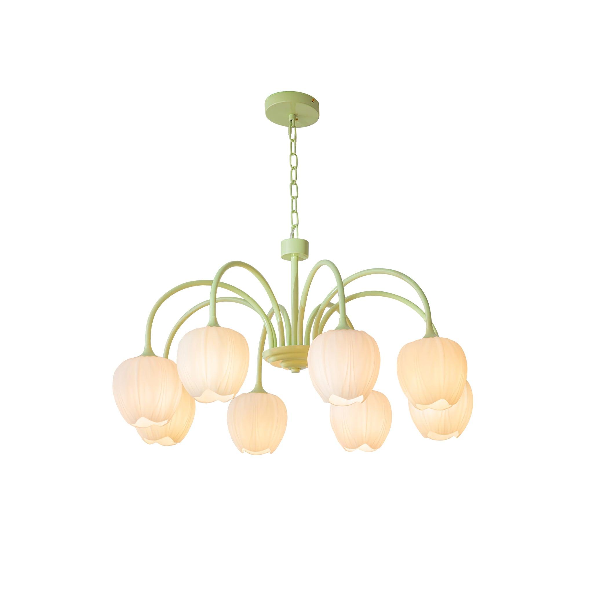 Lustre moderne Gilroy en Matcha et blanc verre