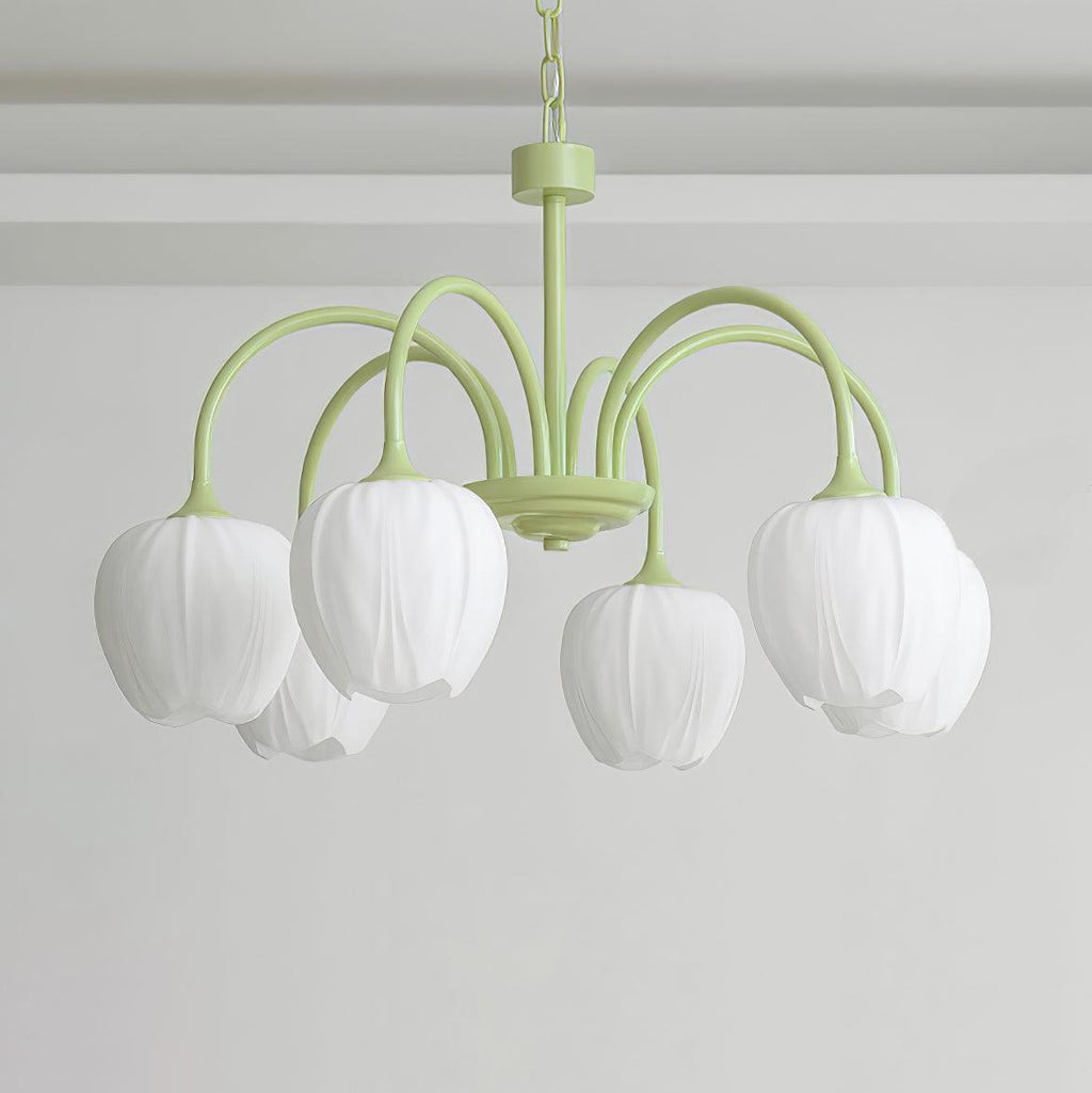 Lustre moderne Gilroy en Creamy blanc et blanc verre