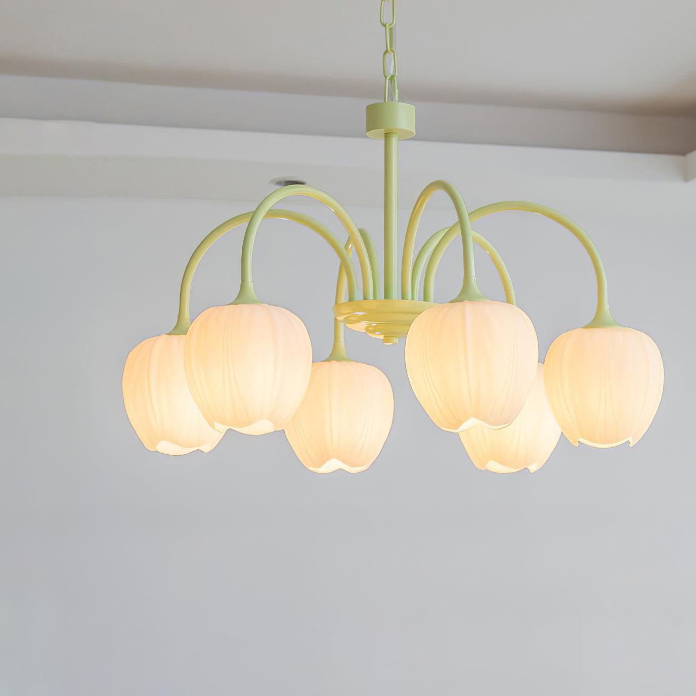 Lustre moderne Gilroy en Matcha et blanc verre