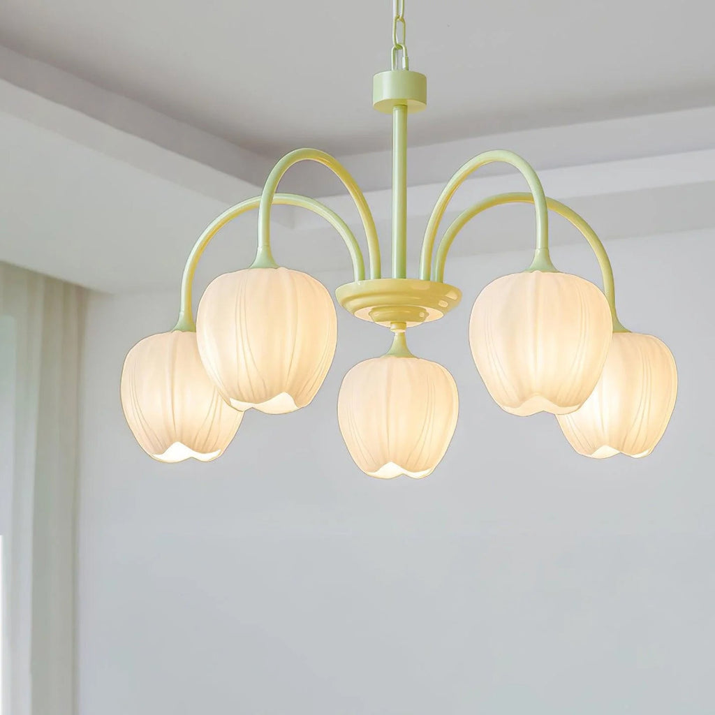 Lustre moderne Gilroy en Matcha et blanc verre
