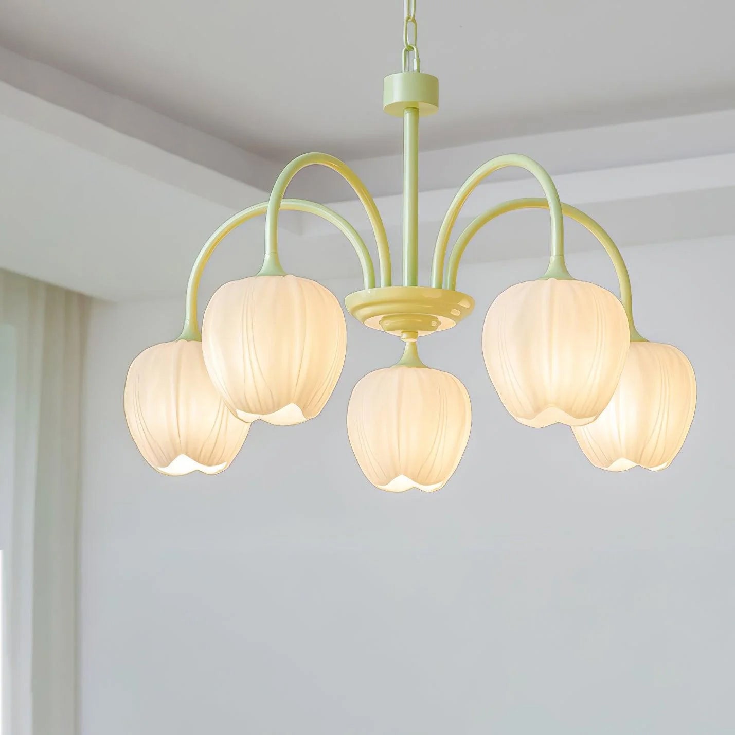 Lustre moderne Gilroy en Matcha et blanc verre