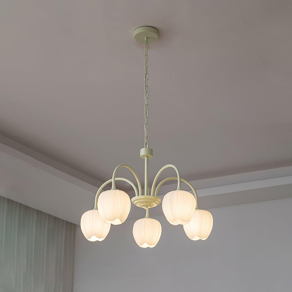 Lustre moderne Gilroy en Matcha et blanc verre