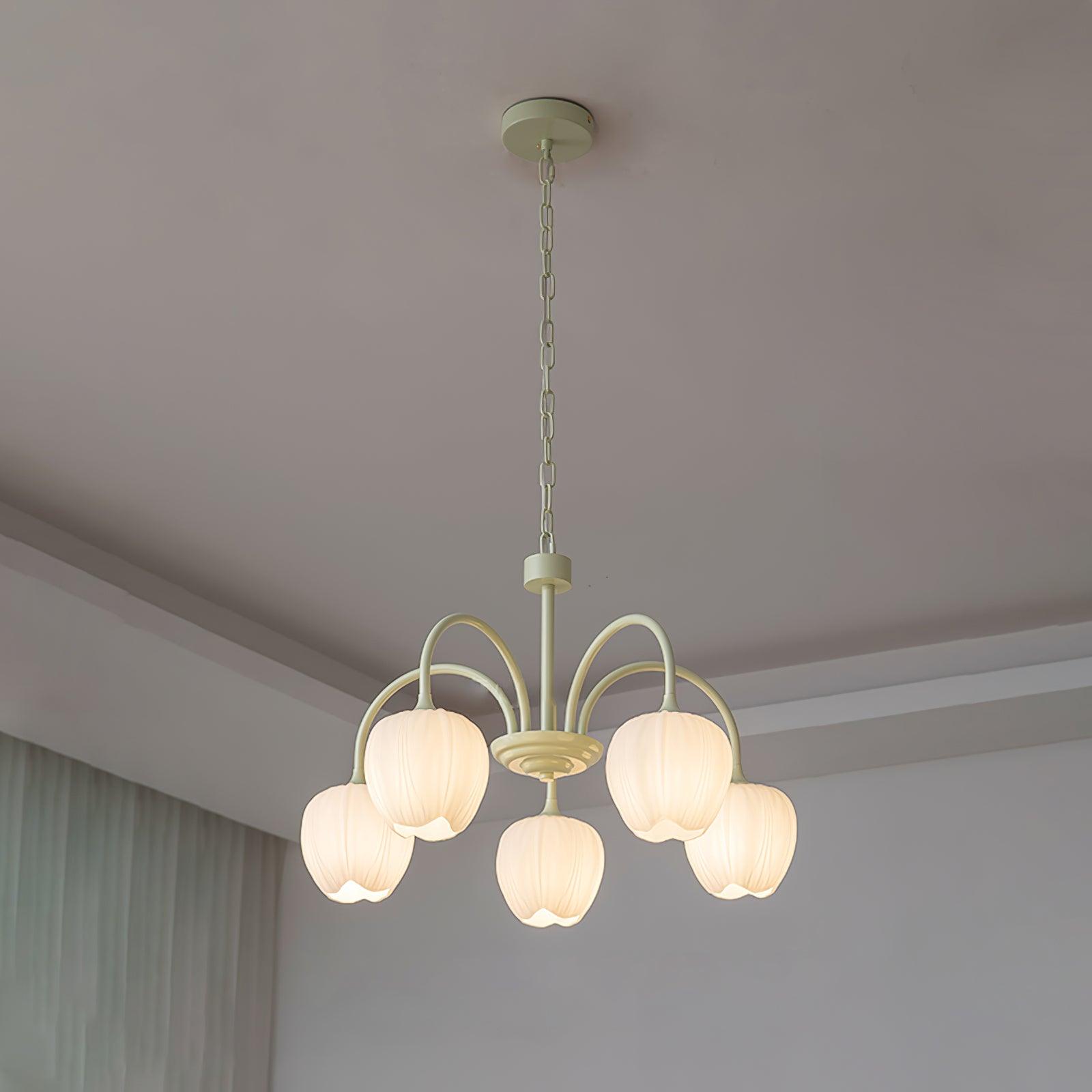 Lustre moderne Gilroy en Creamy blanc et blanc verre