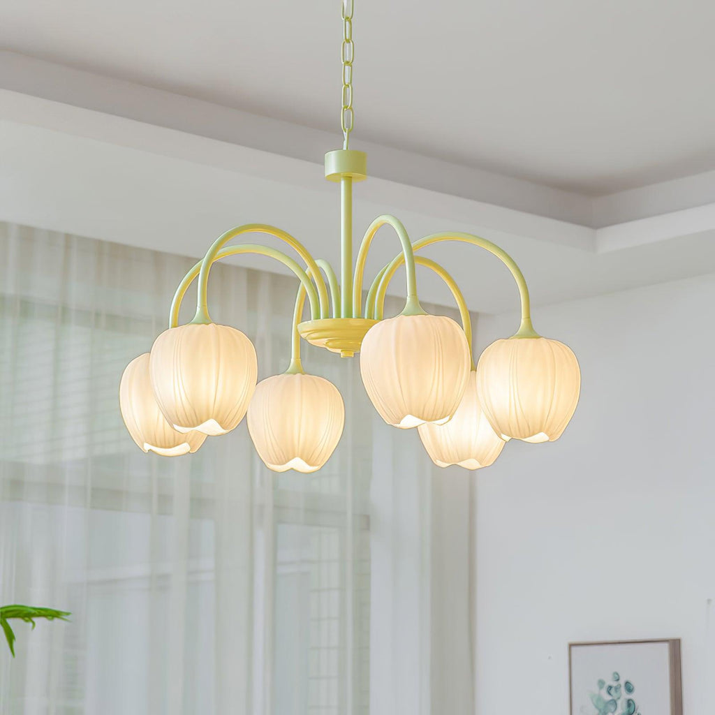 Lustre moderne Gilroy en Matcha et blanc verre