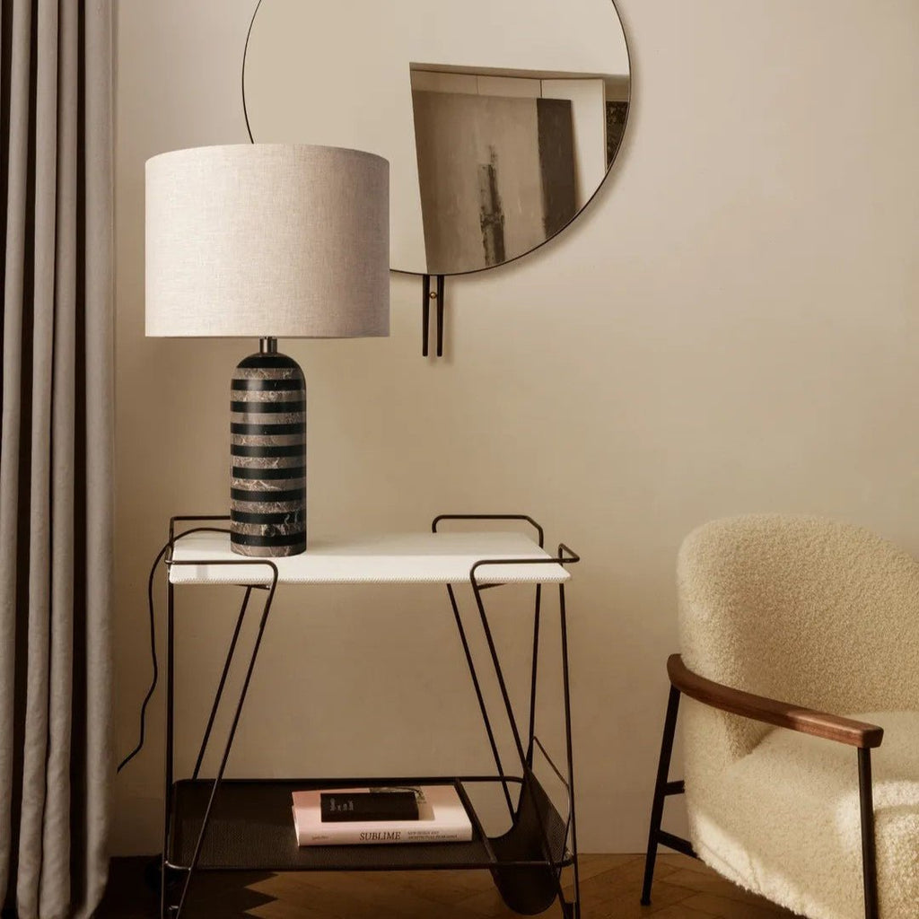 Lampe à poser moderne Gudvard en Marbre Noir et blanc