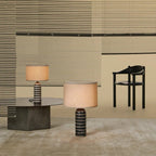 Lampe à poser moderne Gudvard en Marbre Noir et blanc