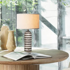 Lampe à poser moderne Gudvard en Marbre Noir et blanc