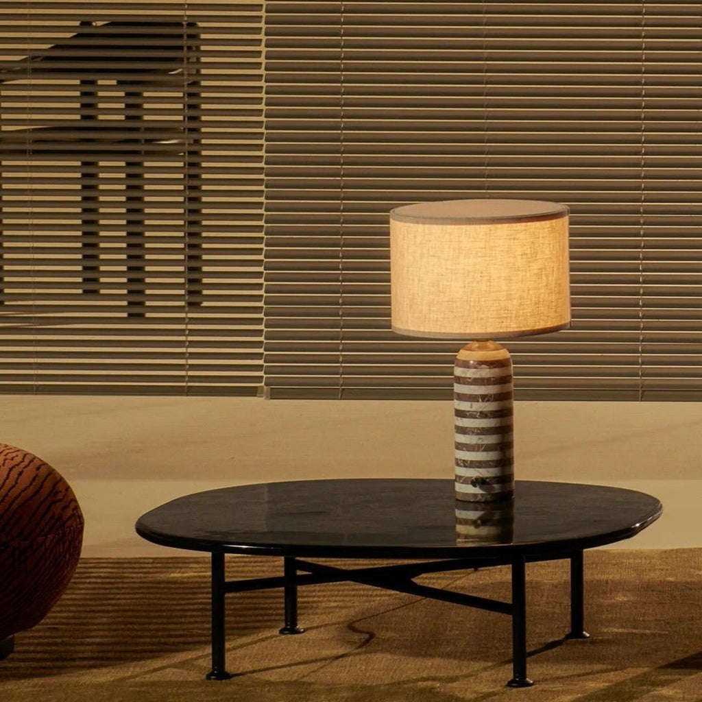 Lampe à poser moderne Gudvard en Marbre Noir et blanc
