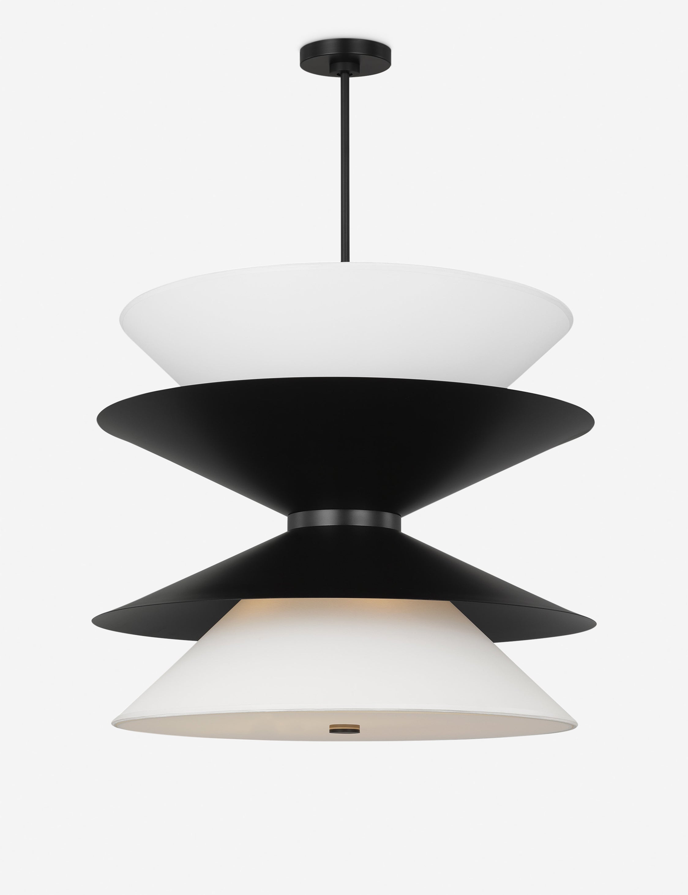 Suspension moderne Wystan en noir et blanc - Noir et blanc