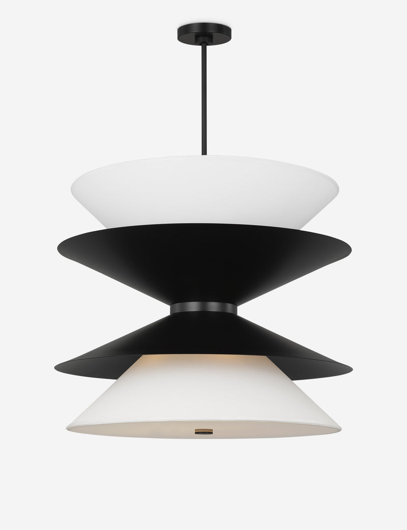 Suspension moderne Wystan en noir et blanc - Noir et blanc