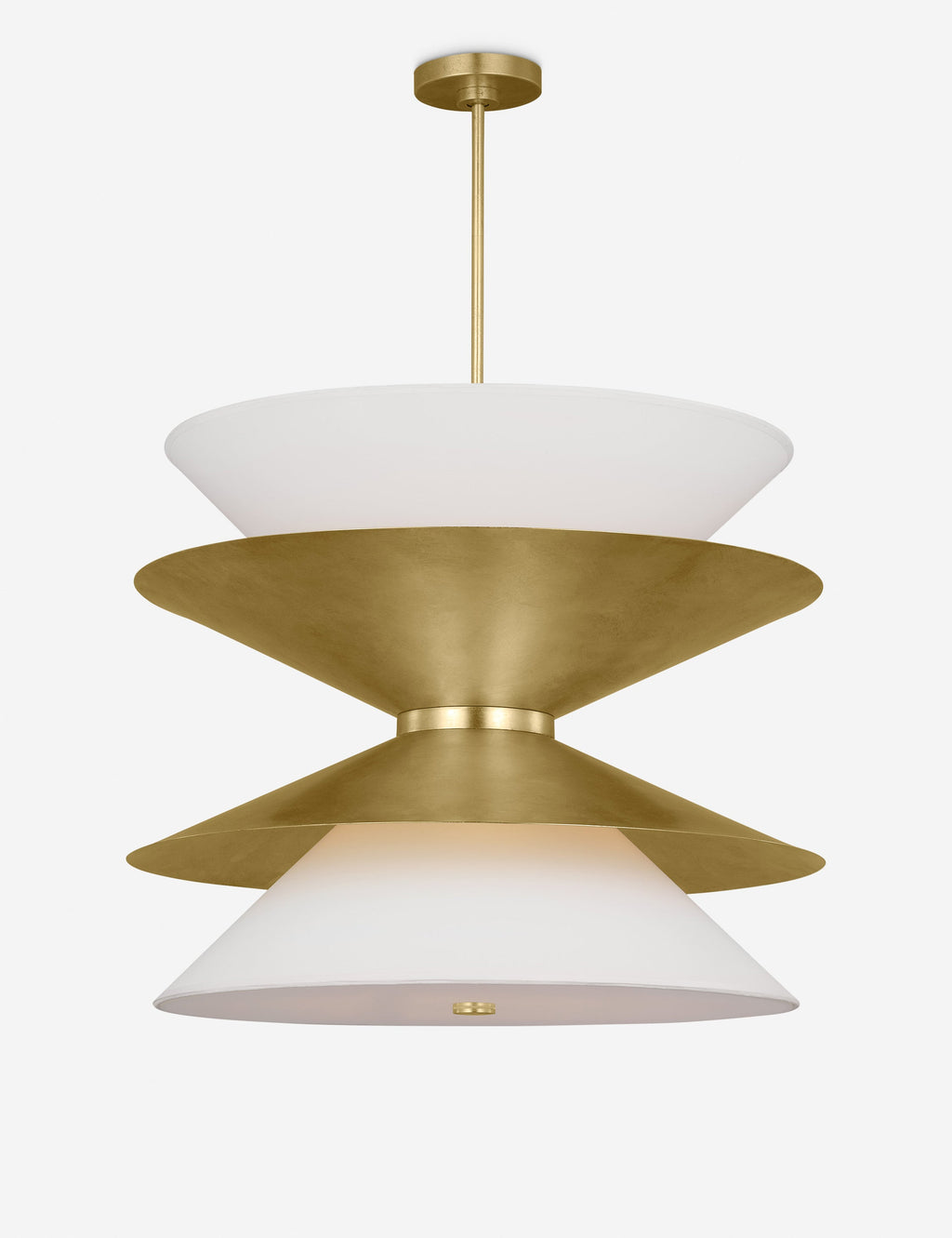 Suspension moderne Wystan en laiton et blanc - Laiton et blanc