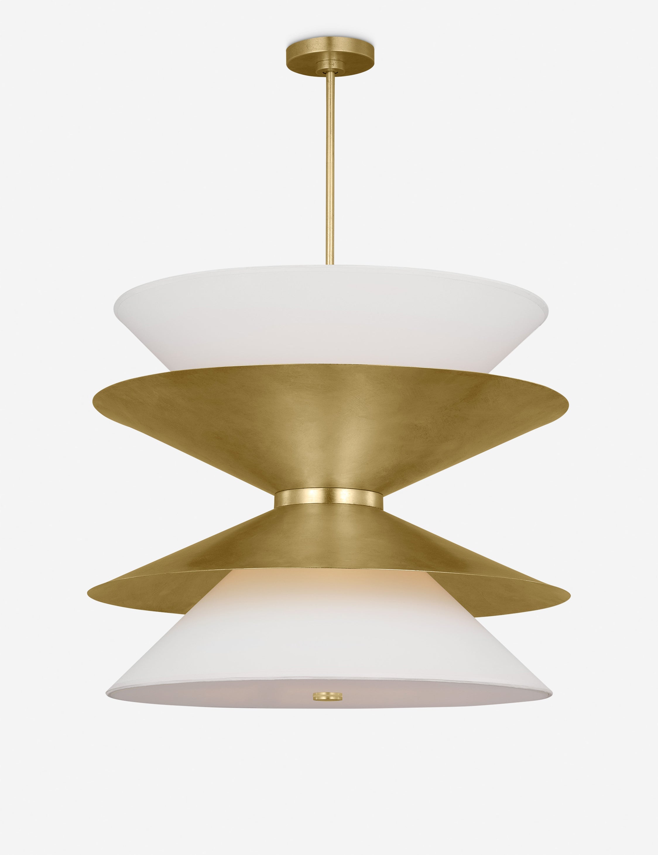 Suspension moderne Wystan en laiton et blanc - Laiton et blanc