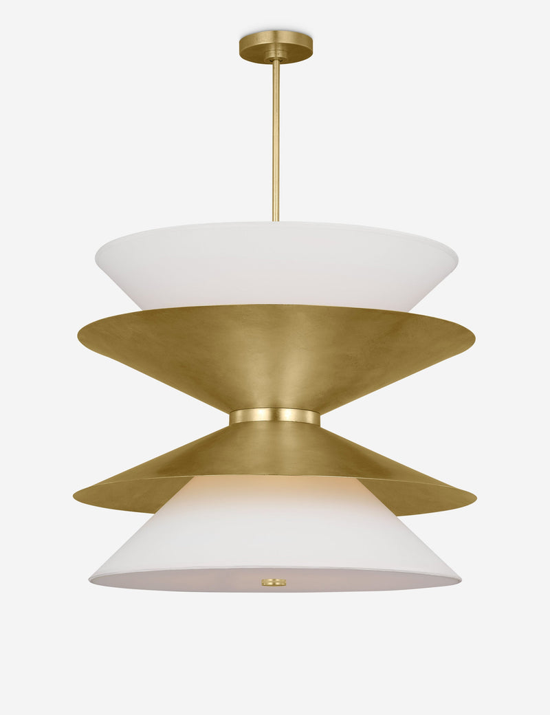 Suspension moderne Wystan en laiton et blanc - Laiton et blanc