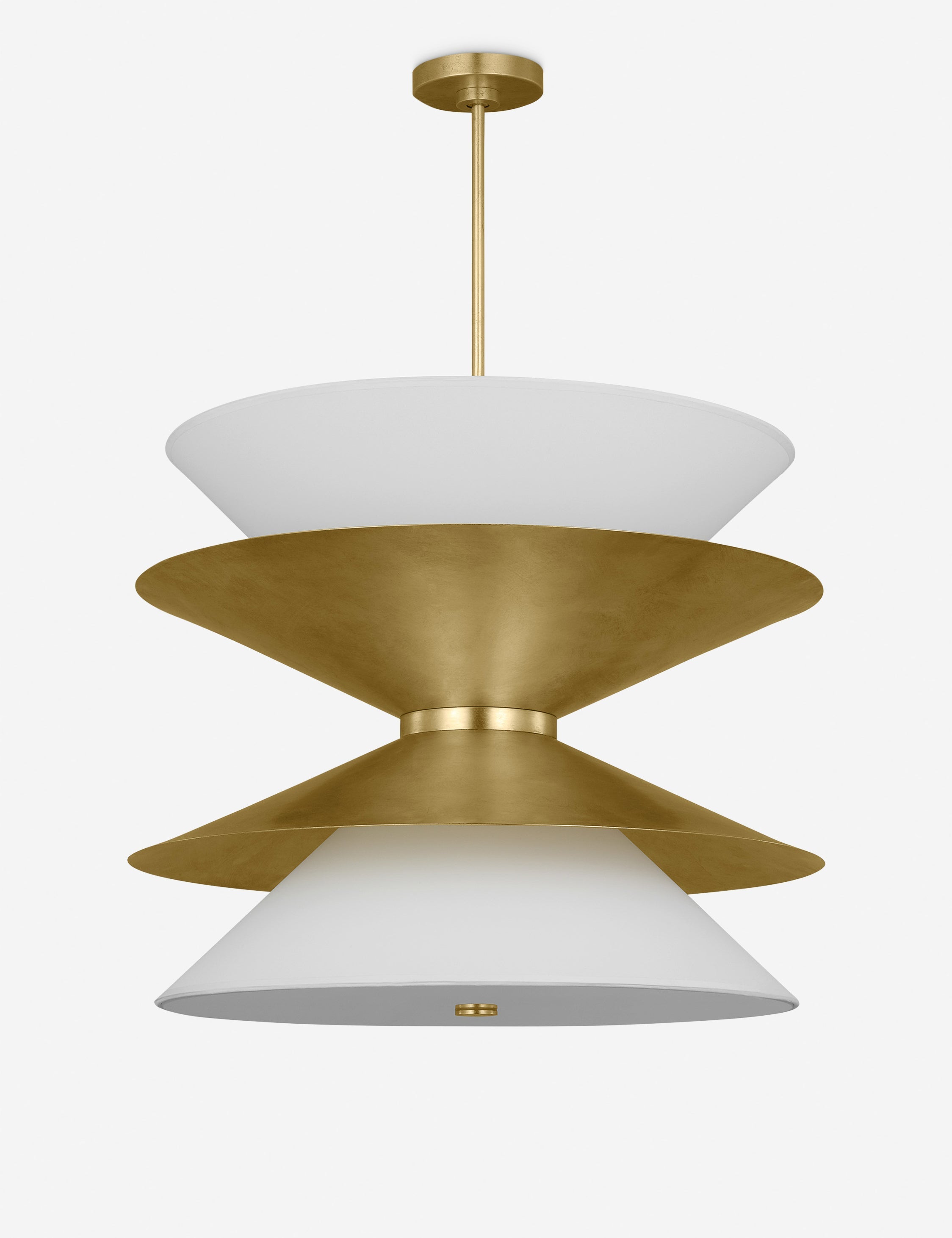 Suspension moderne Wystan en laiton et blanc - Laiton et blanc