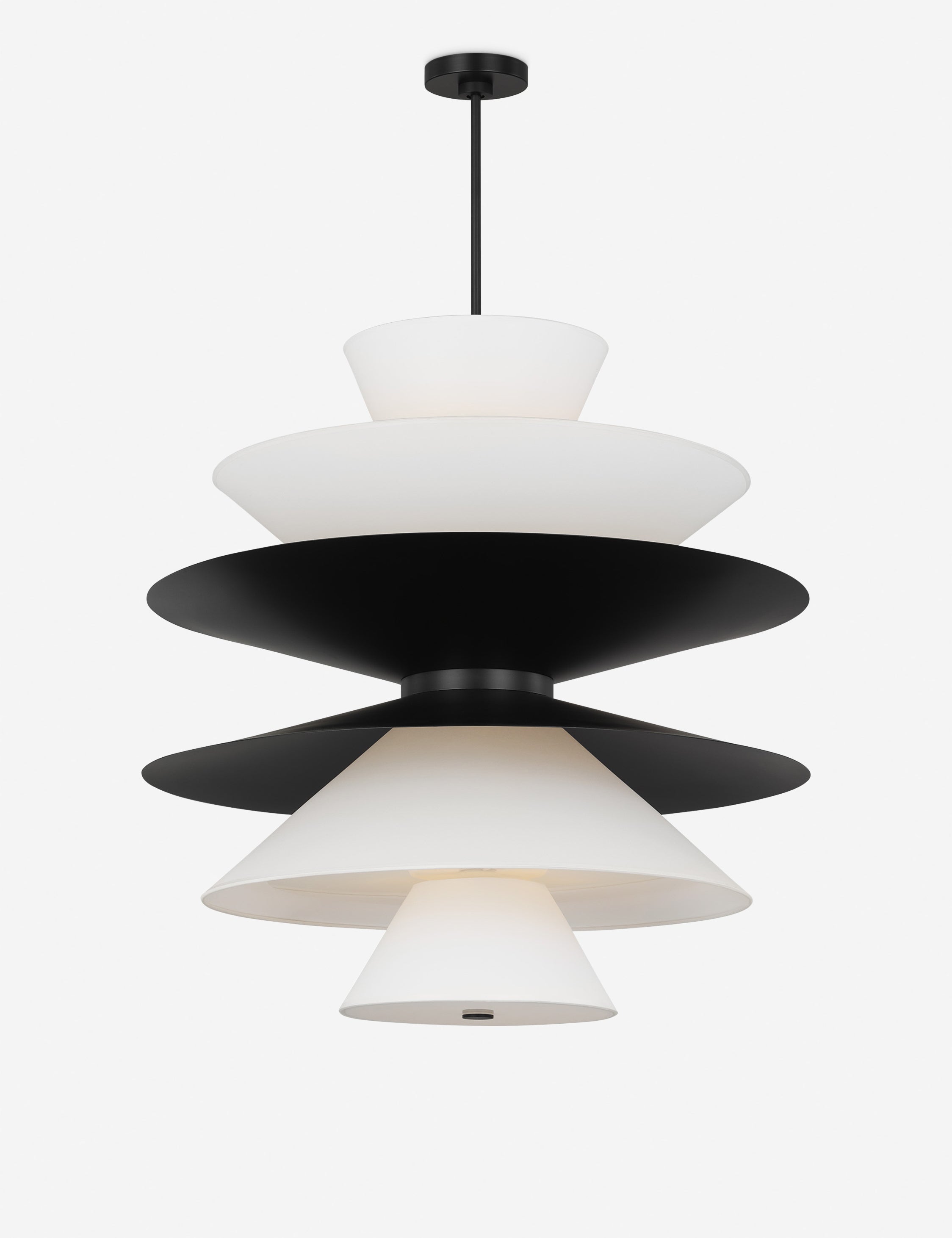 Suspension moderne Wystan en noir et blanc - Noir et blanc