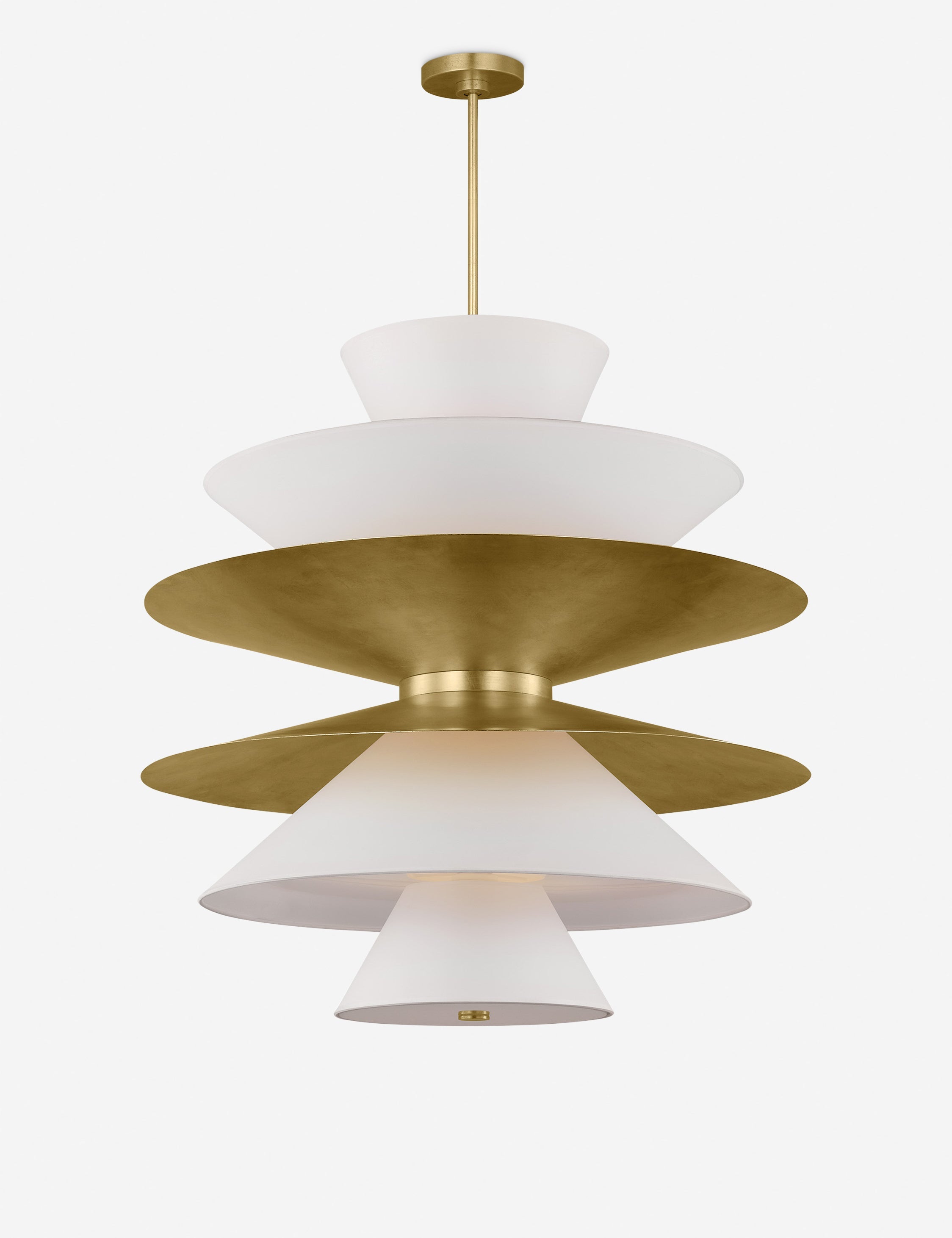 Suspension moderne Wystan en laiton et blanc - Laiton et blanc