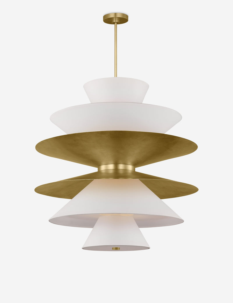 Suspension moderne Wystan en laiton et blanc - Laiton et blanc