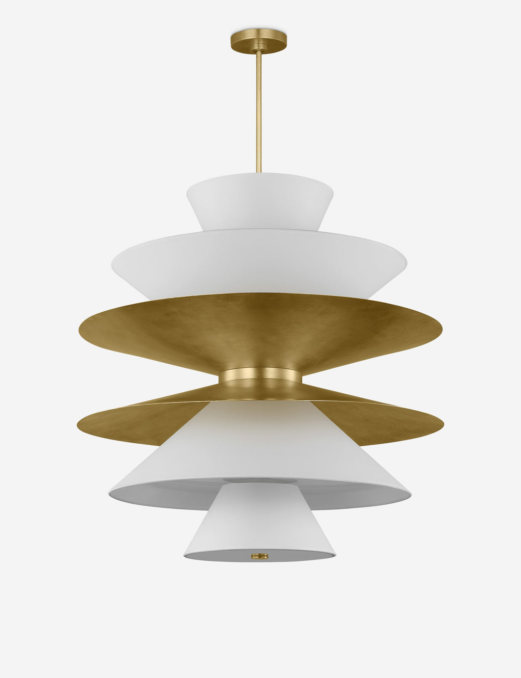 Suspension moderne Wystan en laiton et blanc - Laiton et blanc