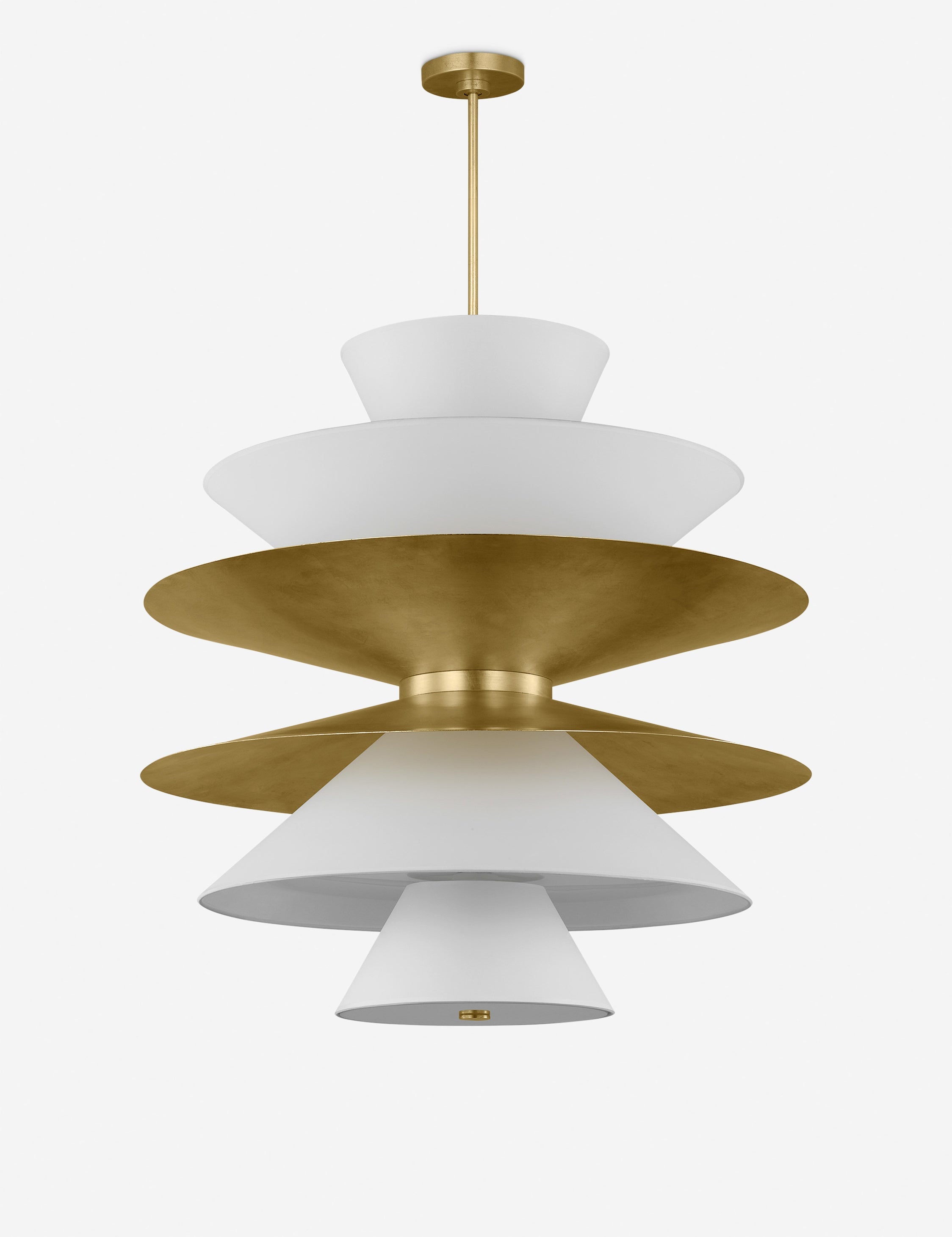 Suspension moderne Wystan en laiton et blanc - Laiton et blanc